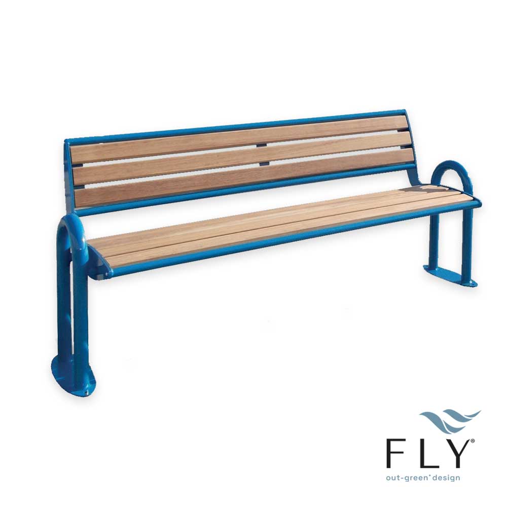 Pireo Legno bench with backrest
