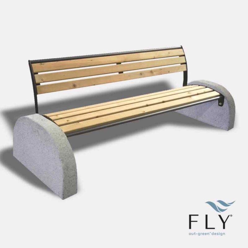 Tauri Classic Legno bench with backrest