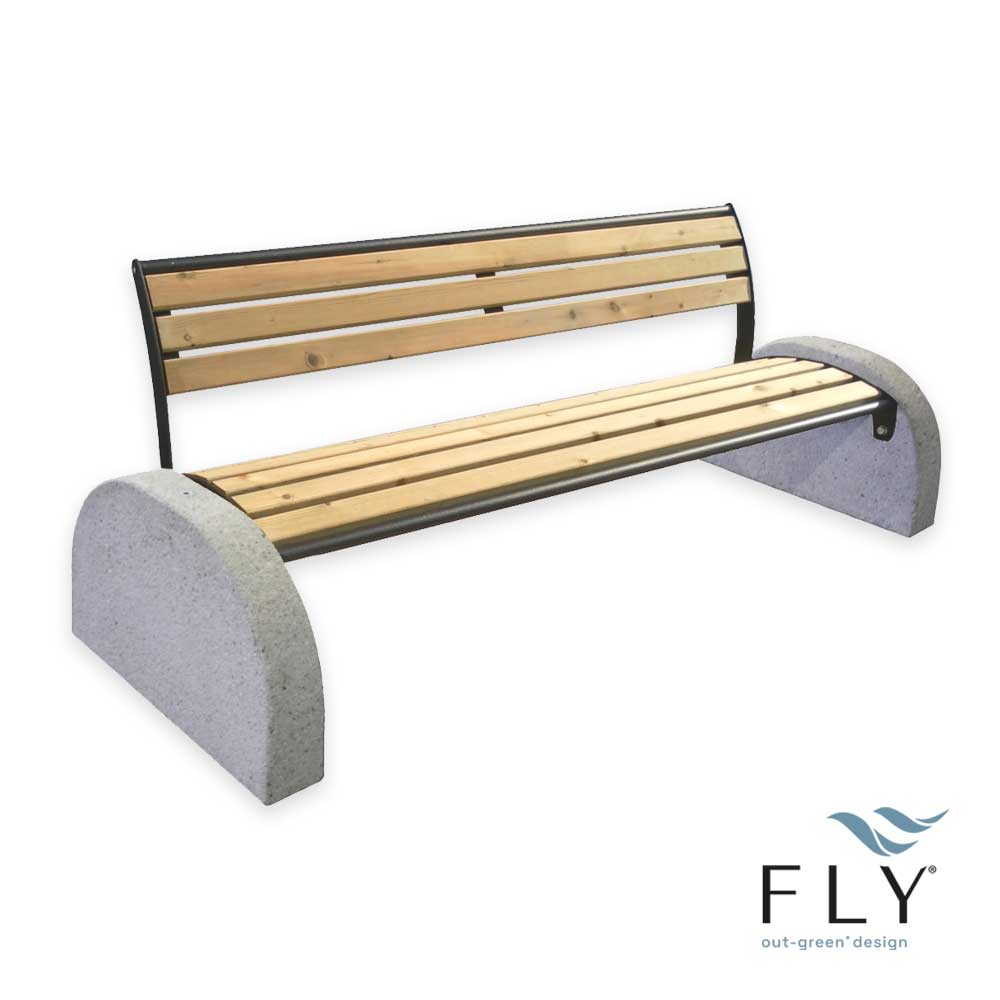 Tauri Classic Legno bench with backrest