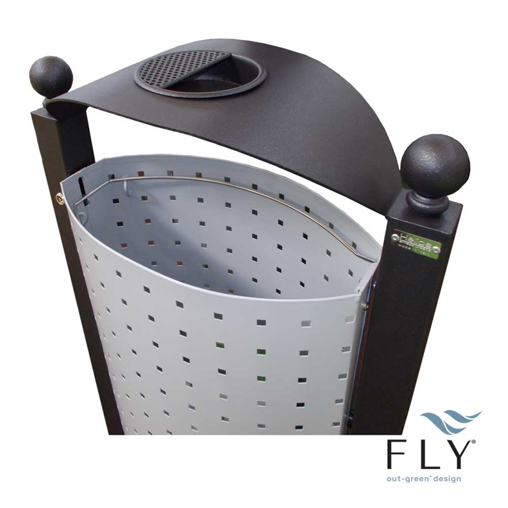 Cestino Genova con spegnisigarette verniciato da tassellare - immagine 2