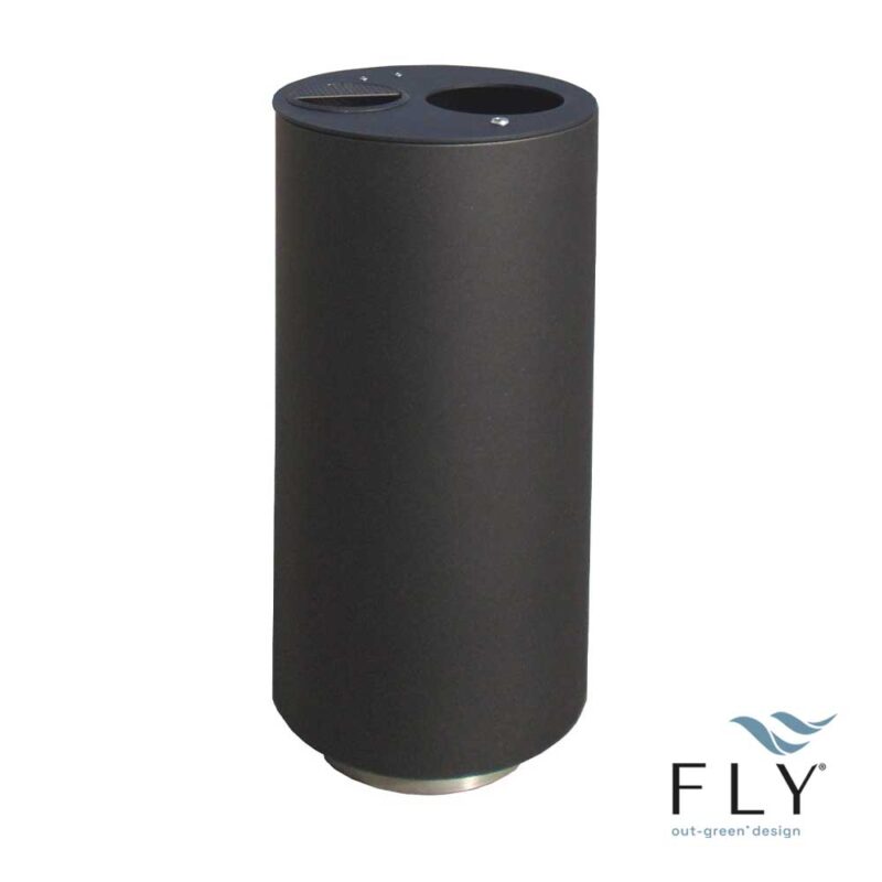 Dubai litter bin with stainless steel base