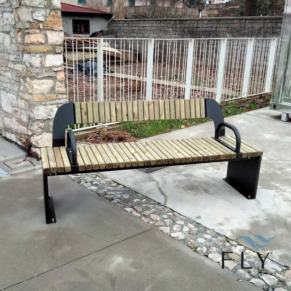 Brema bench with backrest - Image 2