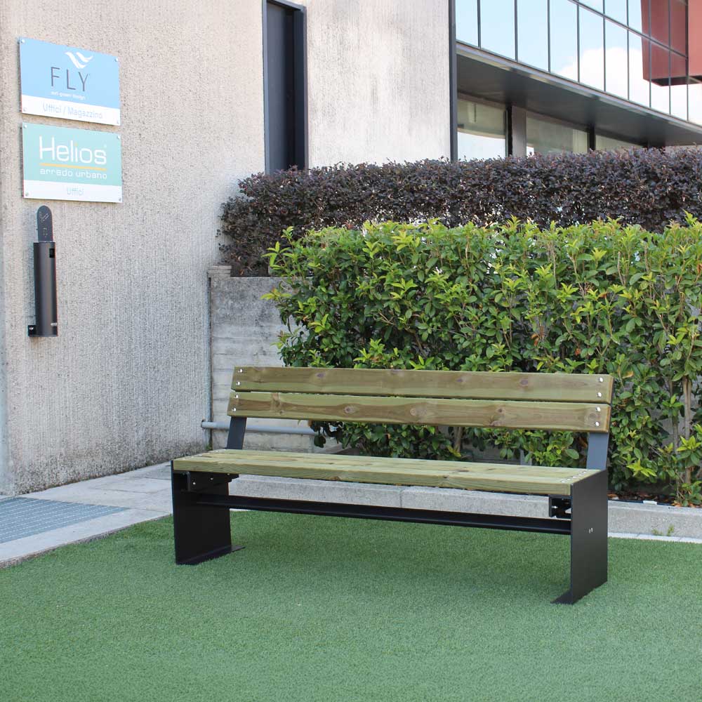 Amburgo bench with backrest