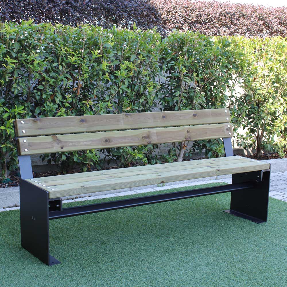 Amburgo bench with backrest - Image 3