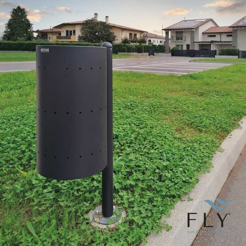 Albenga litter bin without top lid galvanized and powder coated