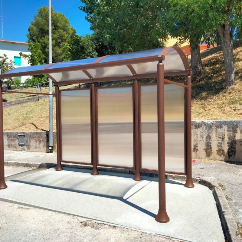 Transit Bus shelter 4 modules with side walls
