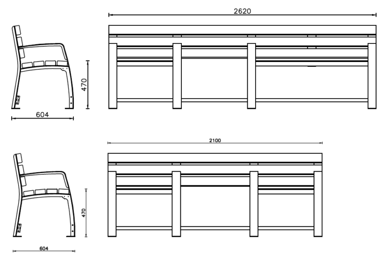 Senior bench inclusive with backrest - Fly srl