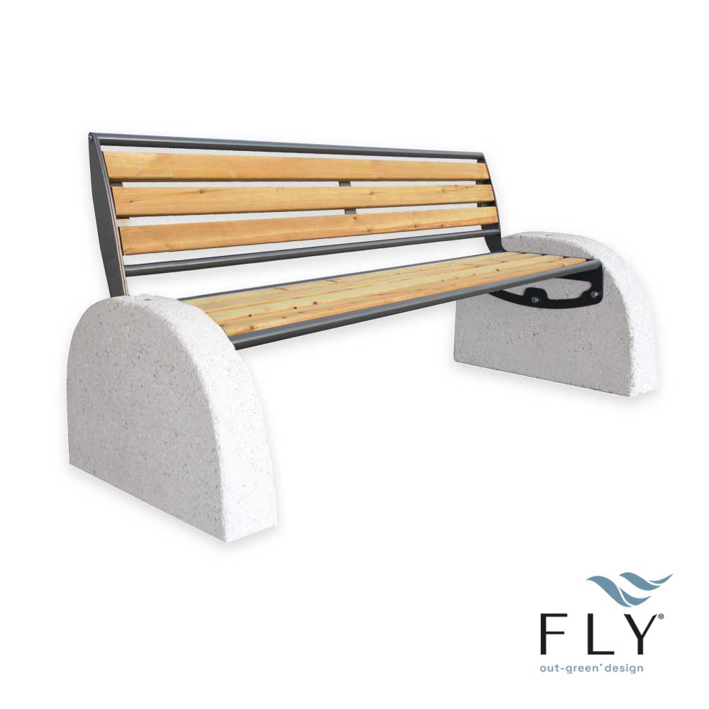Pireo Classic Legno bench with backrest