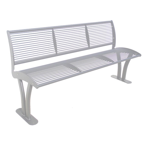 Tauri bench with backrest - Grey RAL 9006