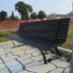 panchina Treviso in acciaio con schienale da parco con tubolari