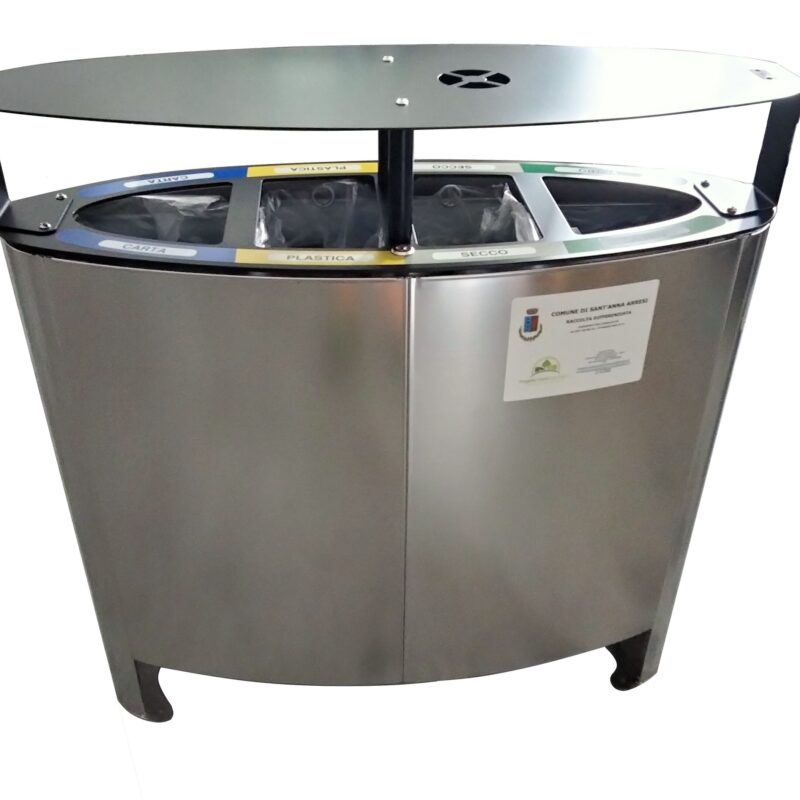 Cestino Genesi per la raccolta differenziata - acciaio inox